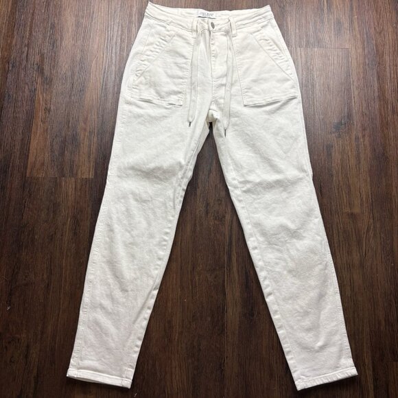 Judy Blue Drawstring Tapered Jeans White Women’s 7/28 - Picture 1 of 10